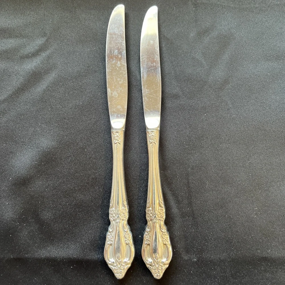 Oneida Raphael Set of 2  Dinner‎ Knives Deluxe Stainless Flatware 9